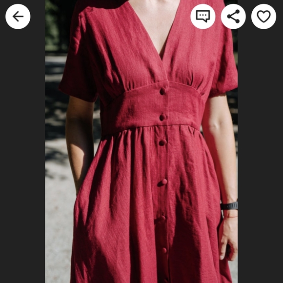 Green linen sundress - handmade by seamstress (Mantaikotai on Etsy) 14/16 XL - Picture 6 of 10